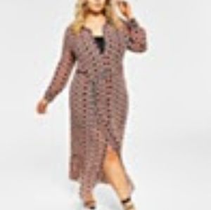 Plus Size Shirt Dress in Earth Tones